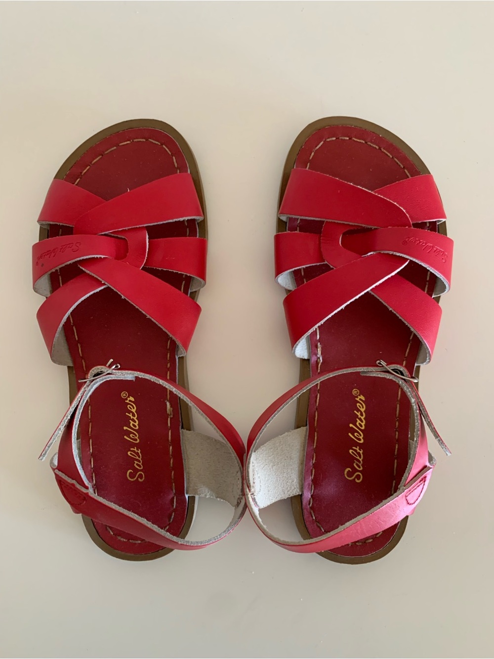 Salt Water Sandals by Hoy Red Strappy Girls' Sandals